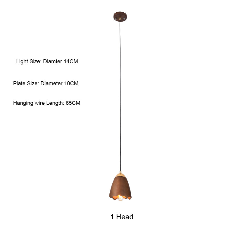 Wooden Bell Pendant Light