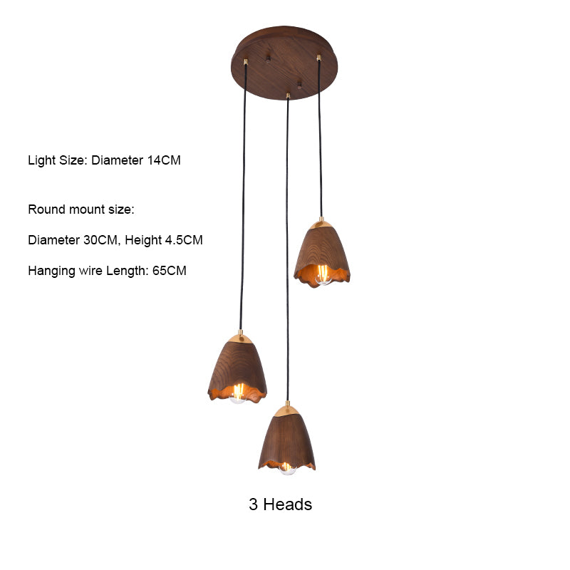 Wooden Bell Pendant Light | Natural LED Minimalist | Aurorae