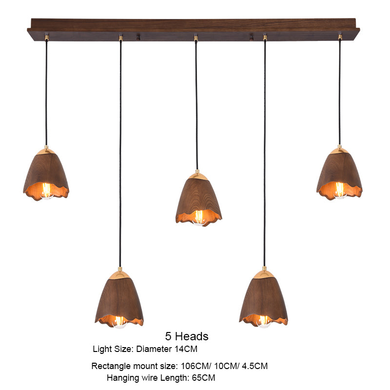 Wooden Bell Pendant Light