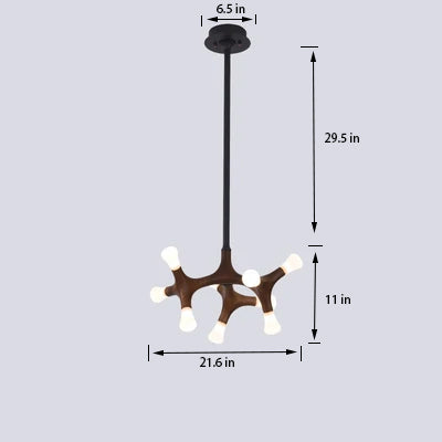 Modern Wooden Living Room Chandelier | LED Industrial | Aurorae