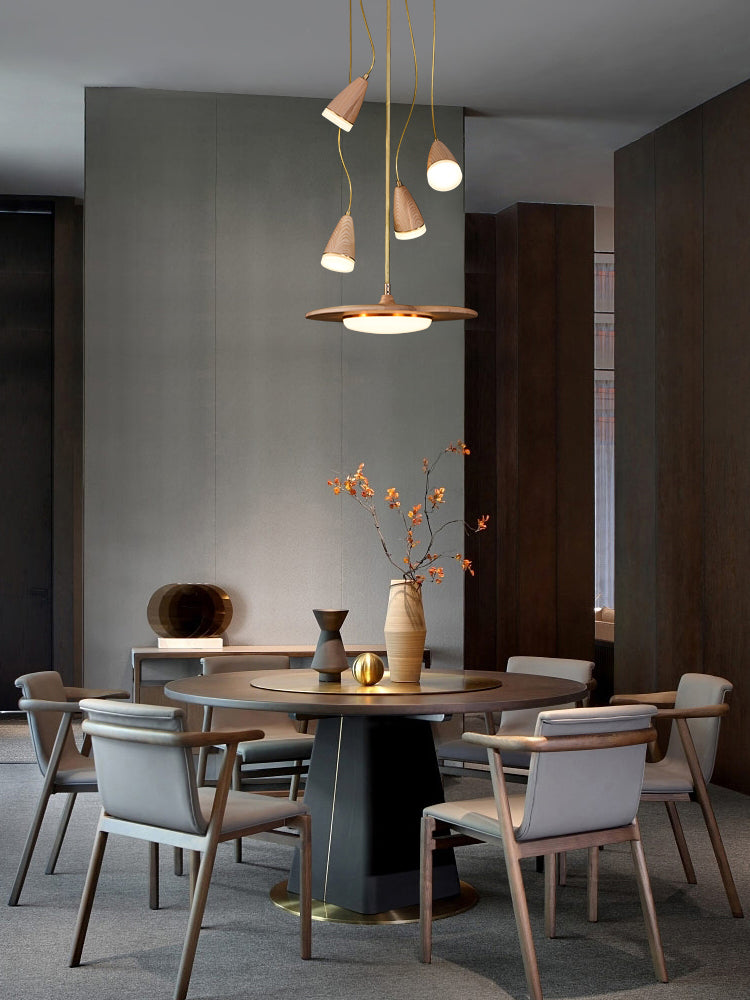 Wooden Lotus Pendant Light | Natural LED Organic | Aurorae