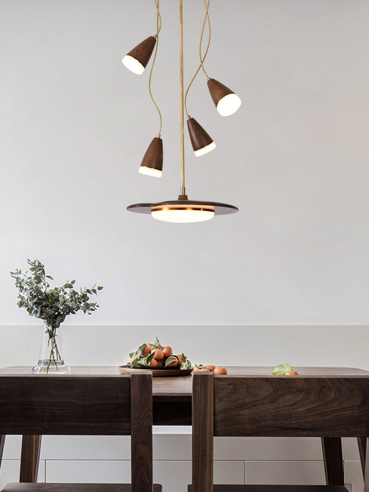 Wooden Lotus Pendant Light