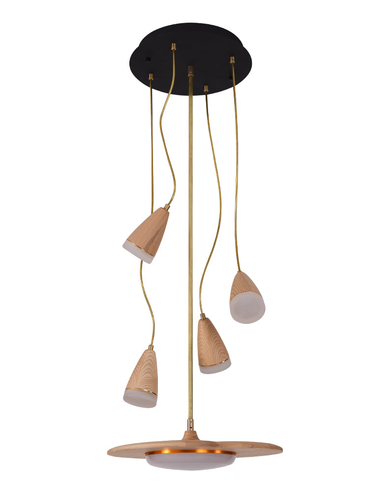 Wooden Lotus Pendant Light