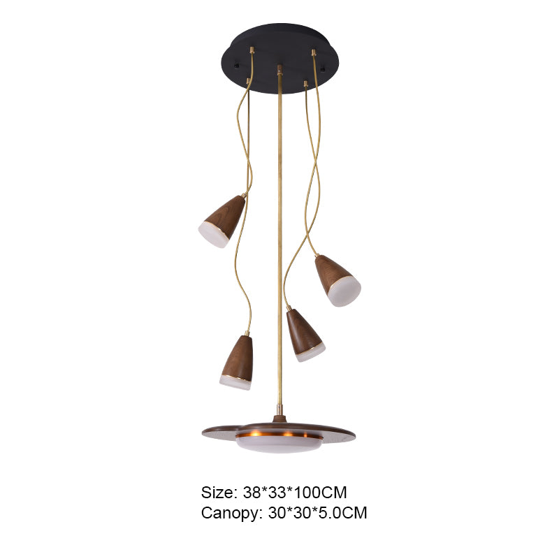 Wooden Lotus Pendant Light
