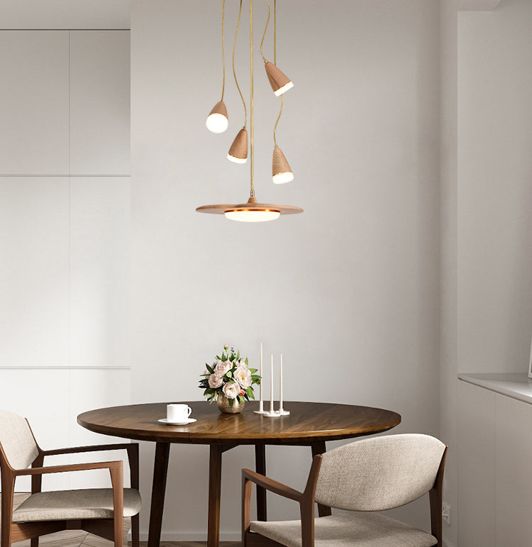 Wooden Lotus Pendant Light