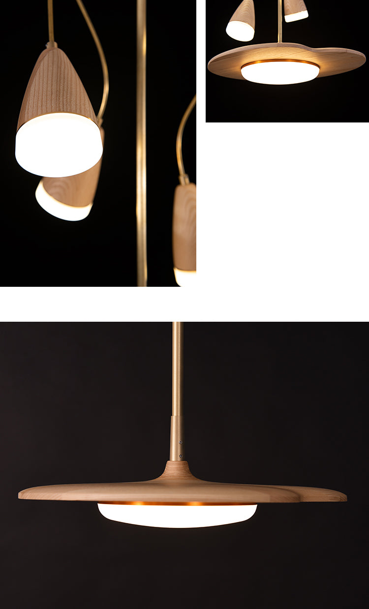 Wooden Lotus Pendant Light