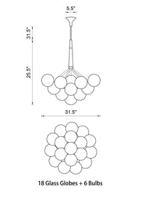 Thumbnail for cluster bubble chandelier lighting above dinning table