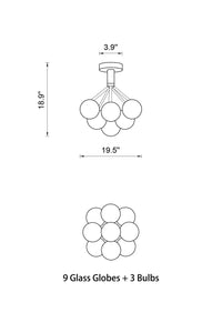 Thumbnail for glass globe ceiling light fixture in black