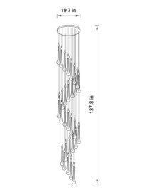 Thumbnail for 30-light spiral chandelier in a modern living room, exuding contemporary elegance.