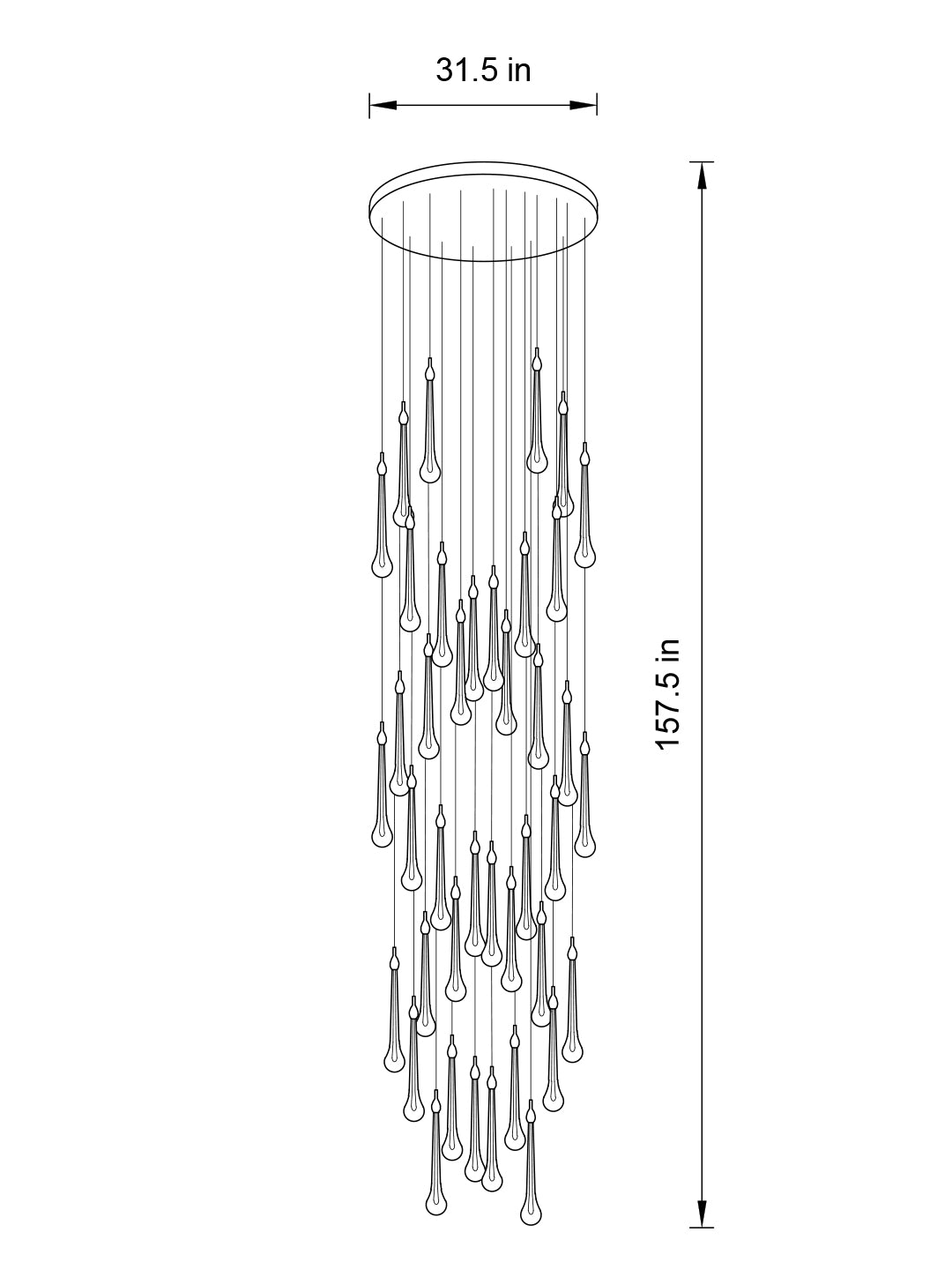 40-light double spiral chandelier in a luxurious dining room, creating a refined ambiance.