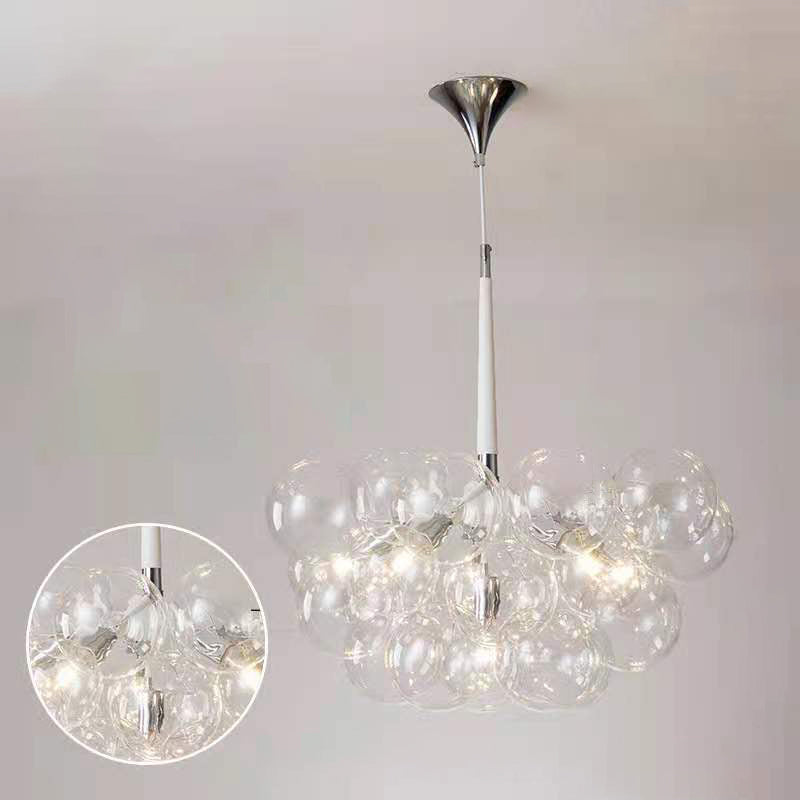 glass globes pendant lighting in chrome
