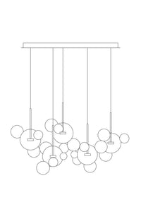 Thumbnail for glass chandelier in rectangular