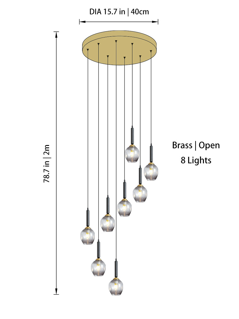 Modern Glass Globe Chandelier | Dimmable LED | Aurorae