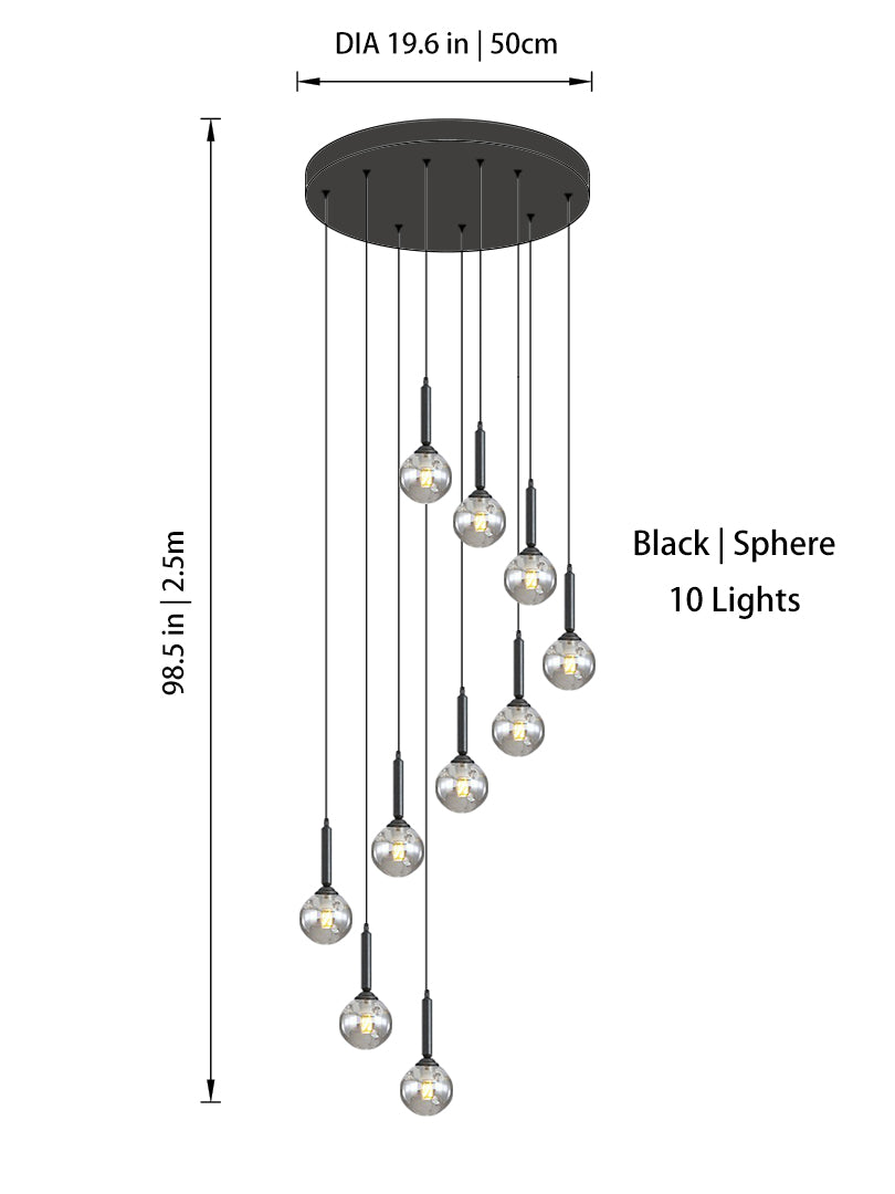 Modern Glass Globe Chandelier | Dimmable LED | Aurorae