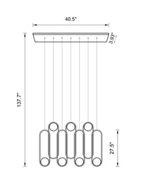 Thumbnail for The chandelier in a kitchen island setting, providing both functional lighting and aesthetic appeal with its dimmable LED bulbs.