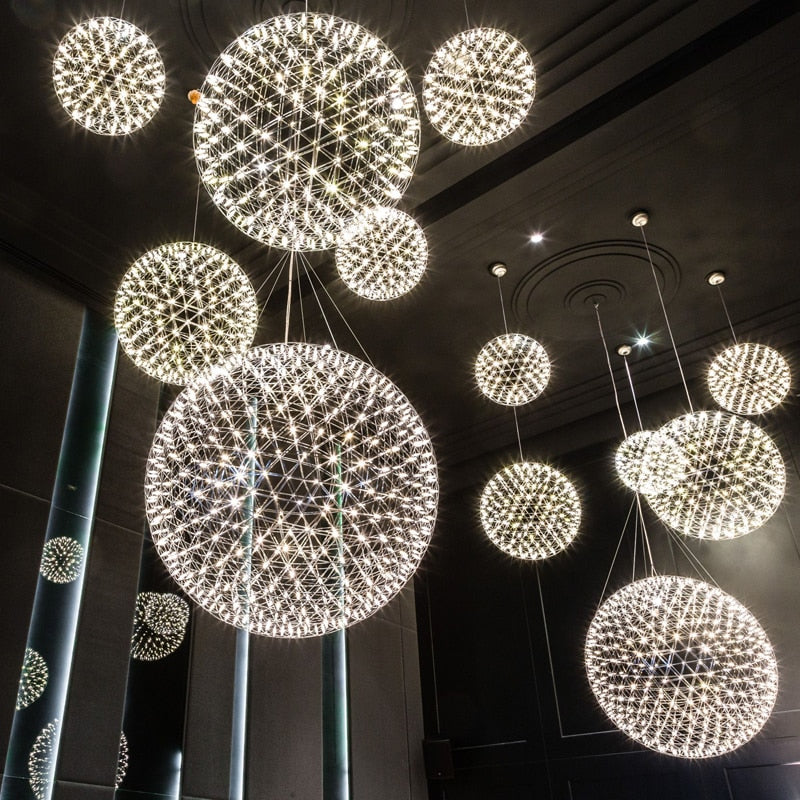 Modern Spark Ball Pendant Light | Stainless Steel LED | Aurorae
