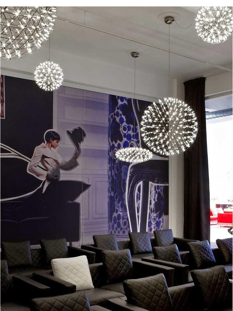 Modern Spark Ball Pendant Light | Stainless Steel LED | Aurorae