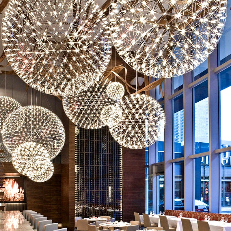 Modern Spark Ball Pendant Light | Stainless Steel LED | Aurorae
