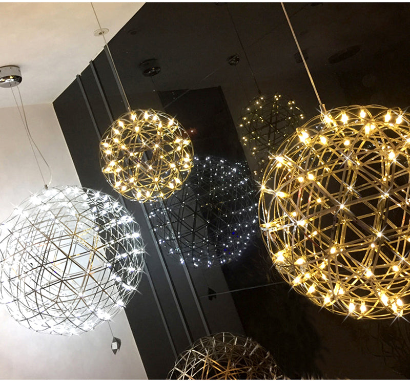 Modern Spark Ball Pendant Light | Stainless Steel LED | Aurorae