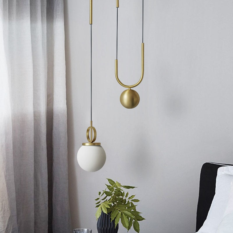 Electroplating Bronze Stretchable Glass Pellet Chandelier