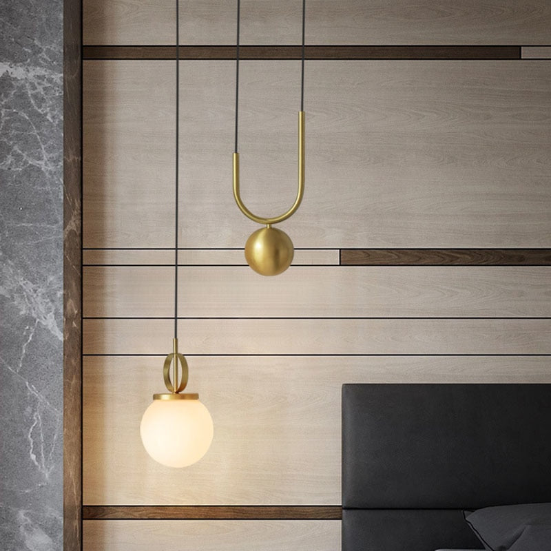Electroplating Bronze Stretchable Glass Pellet Chandelier