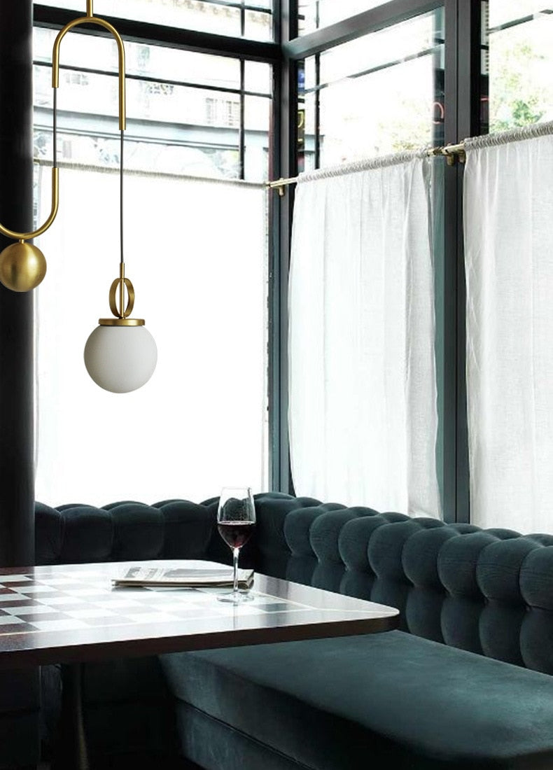 Electroplating Bronze Stretchable Glass Pellet Chandelier