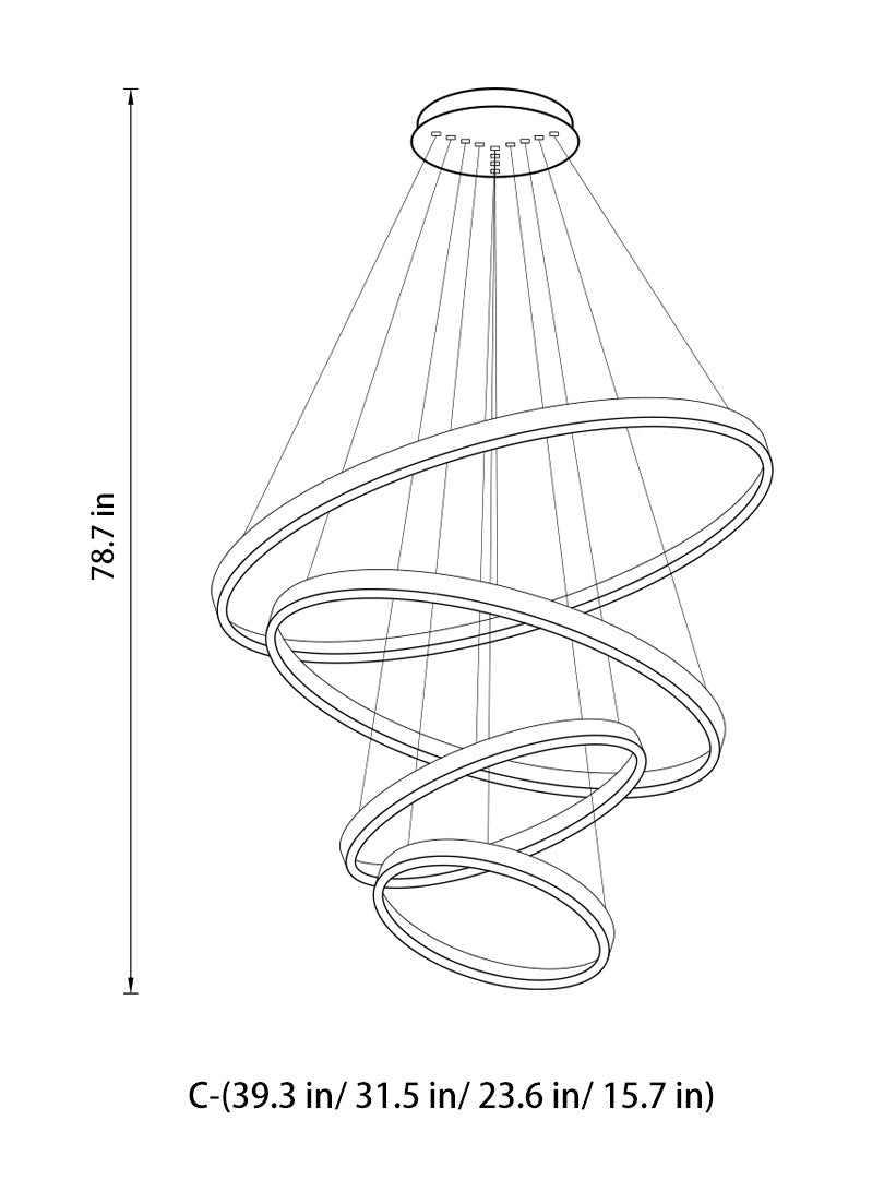Modern Circular Ring Chandelier | LED Multi-Ring | Aurorae