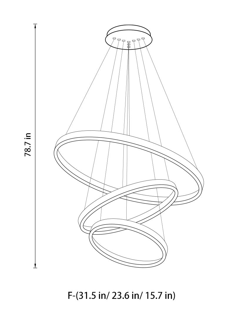 Modern Circular Ring Chandelier | LED Multi-Ring | Aurorae