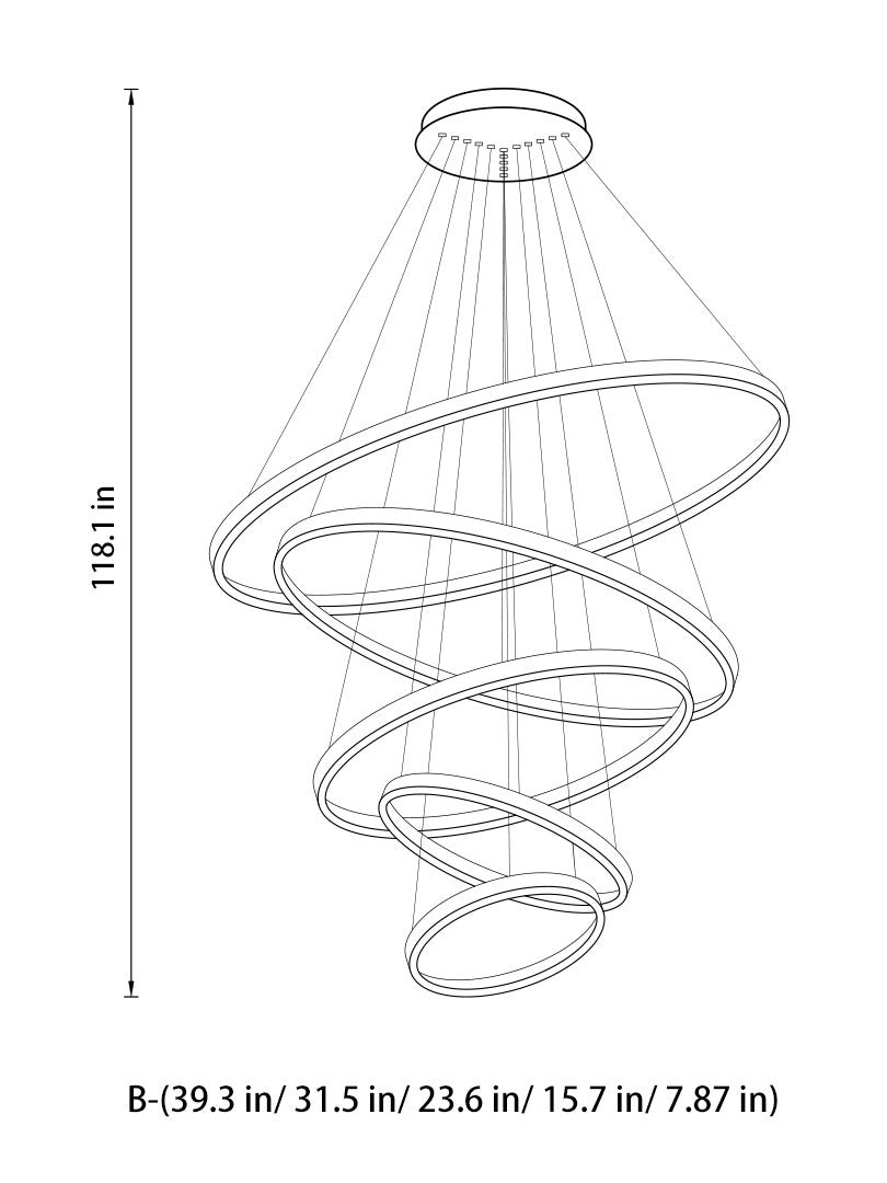 Modern Circular Ring Chandelier | LED Multi-Ring | Aurorae