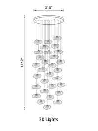Thumbnail for Top view of the 30-light chandelier in a grand foyer, serving as a stunning focal point.