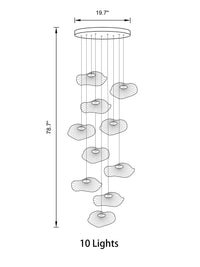 Thumbnail for Front view of the 10-light configuration in an entryway, casting a welcoming glow.