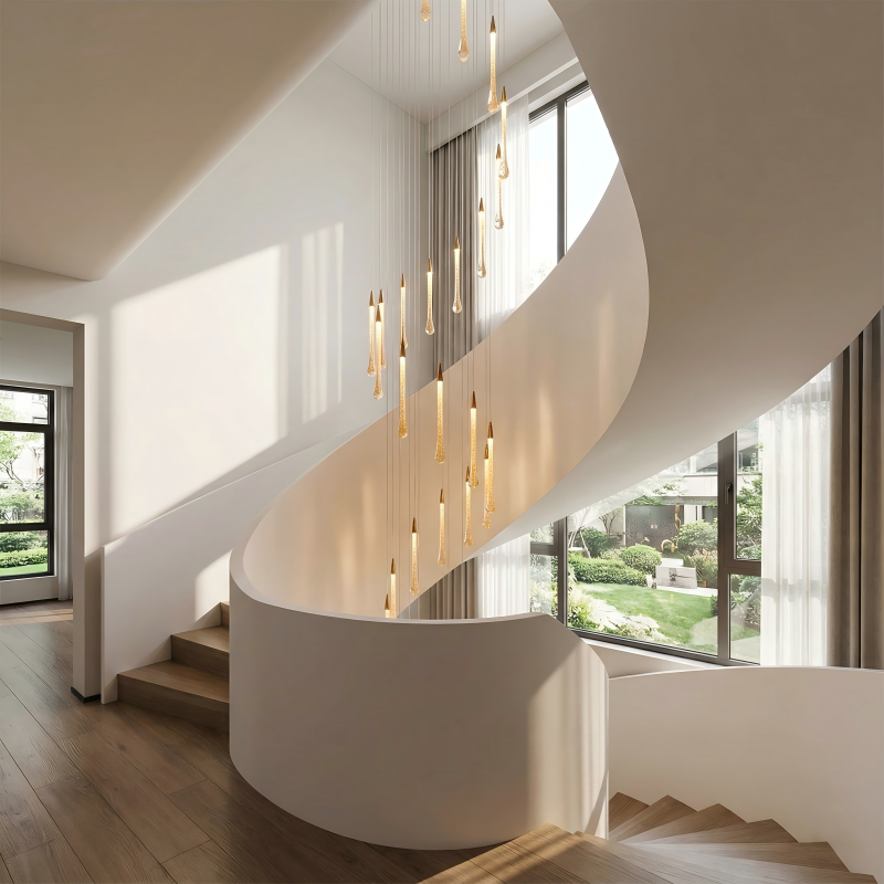 Ascend in Radiance: Aurorae Staircase Lighting Collection