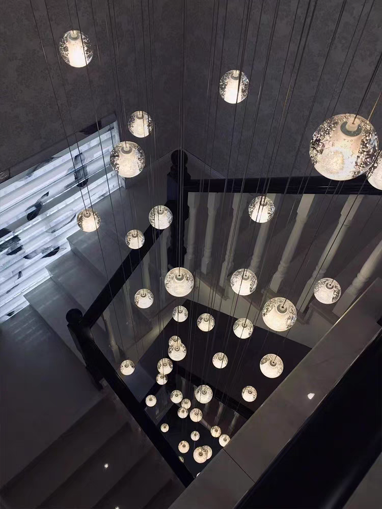 crystal ball chandelier for staircase