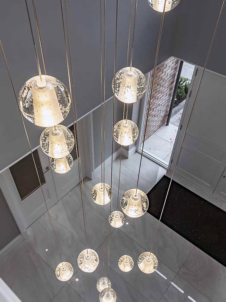 cluster globes crystal pendant lights