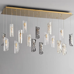 Side view of the 17-light Frosted Glass Chandelier, highlighting its size and the elegance of its design.