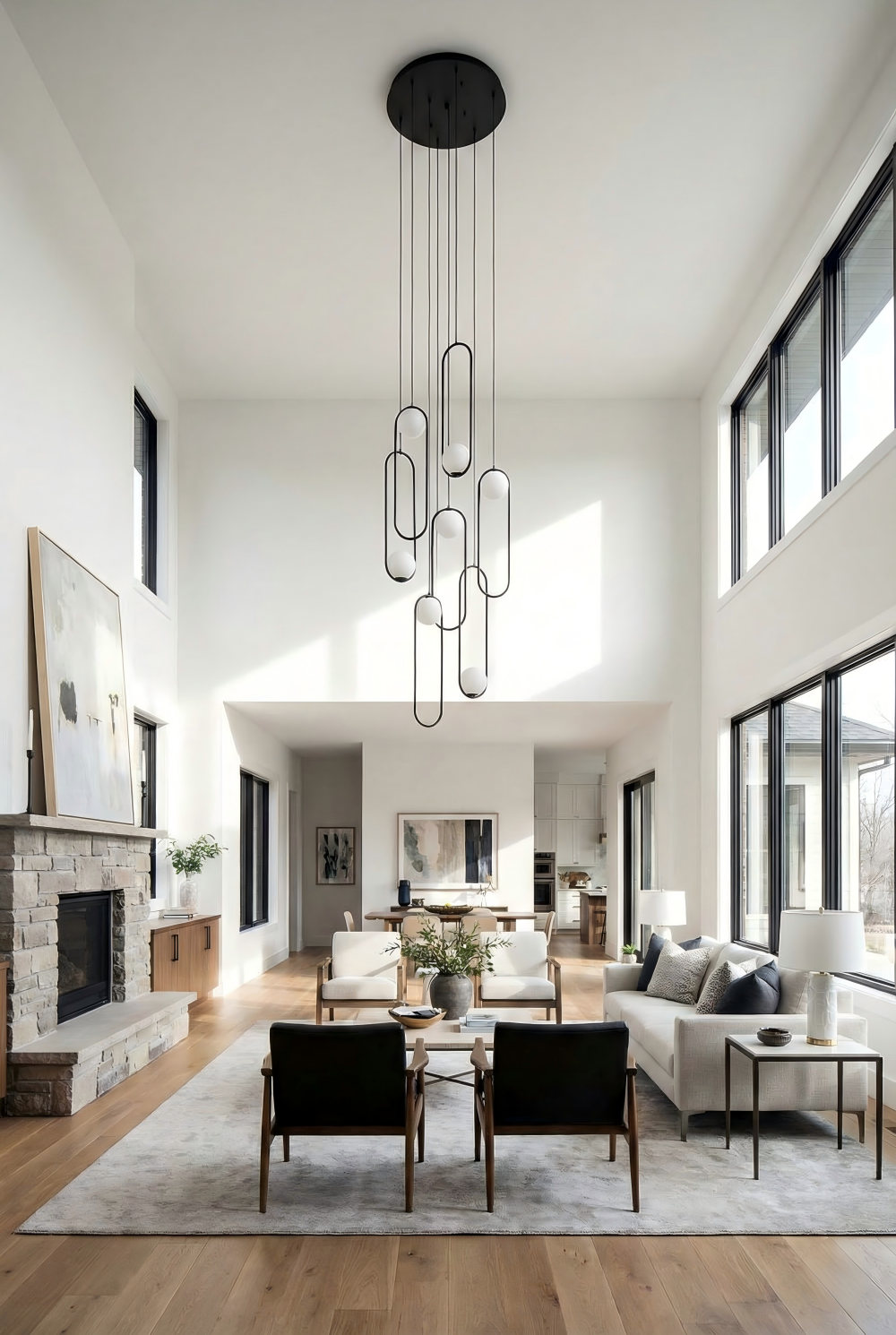 Modern Minimalist Chandelier | Dimmable LED Elegance