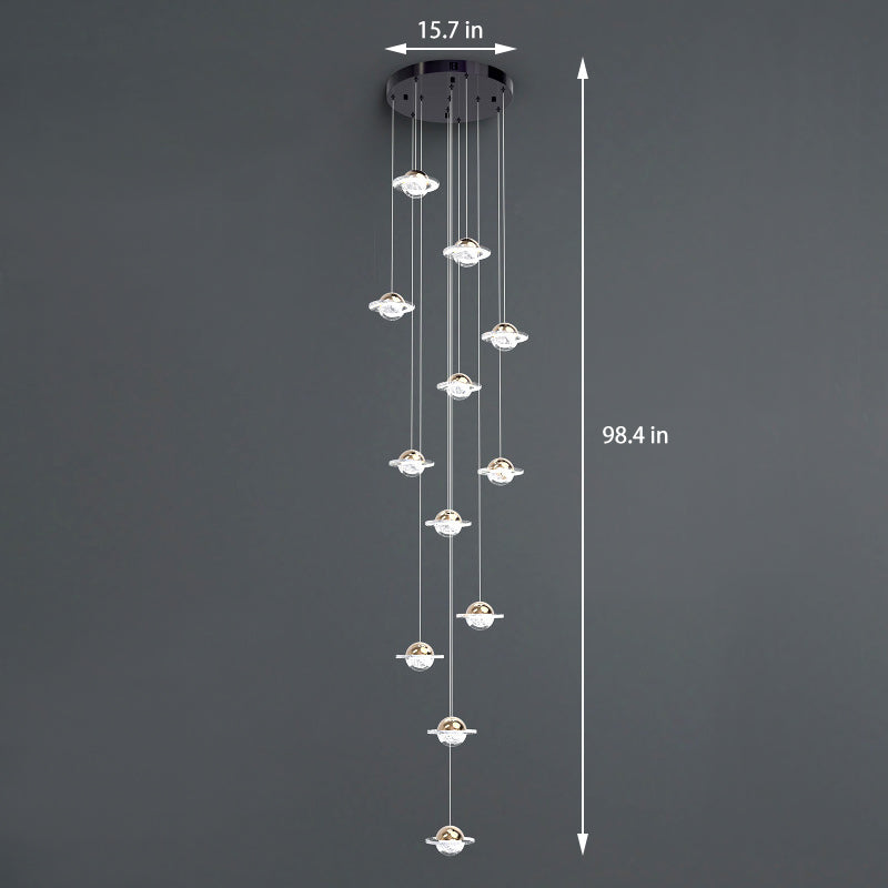 Multi-Light Glass Pendant | Brass Hand-Blown | Aurorae