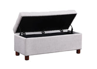 Thumbnail for 39'' Storage Bench Tufted Linen Fabric Ottoman Storage Bench