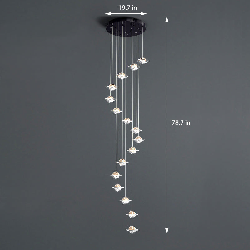 Multi-Light Glass Pendant | Brass Hand-Blown | Aurorae
