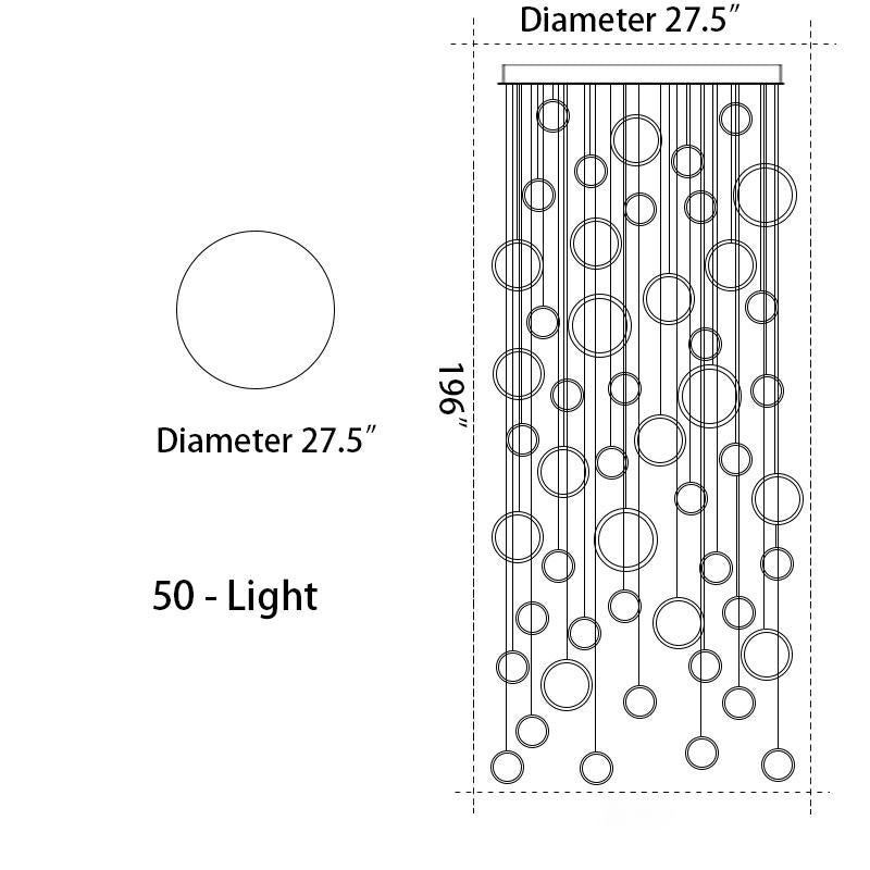 Asymmetrical LED Chandelier | Modern Staircase | Aurorae