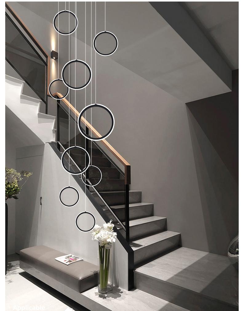 Asymmetrical LED Chandelier | Modern Staircase | Aurorae