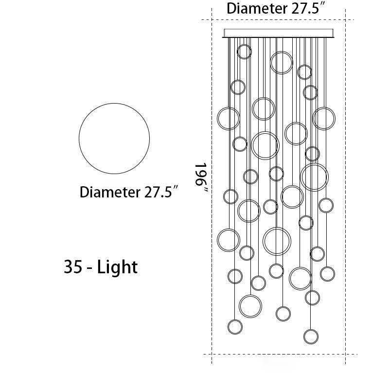 Asymmetrical LED Chandelier | Modern Staircase | Aurorae