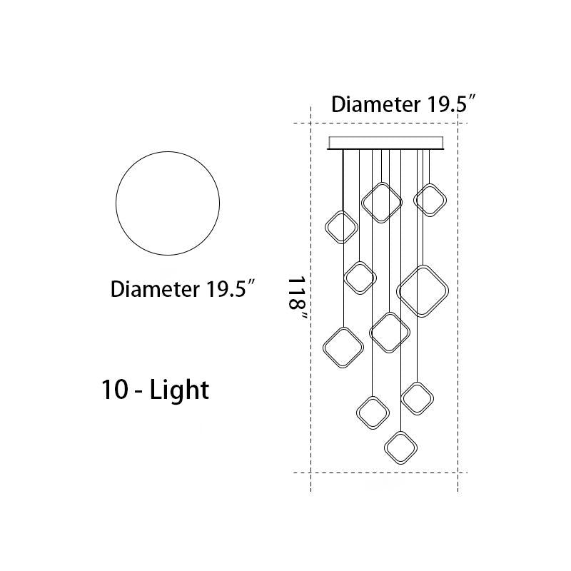 Asymmetrical LED Chandelier | Modern Staircase | Aurorae