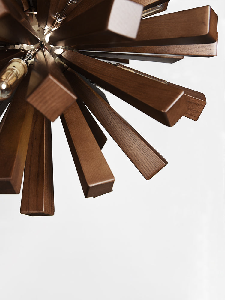 Blossoming Wooden Chandelier | Vintage Industrial LED | Aurorae
