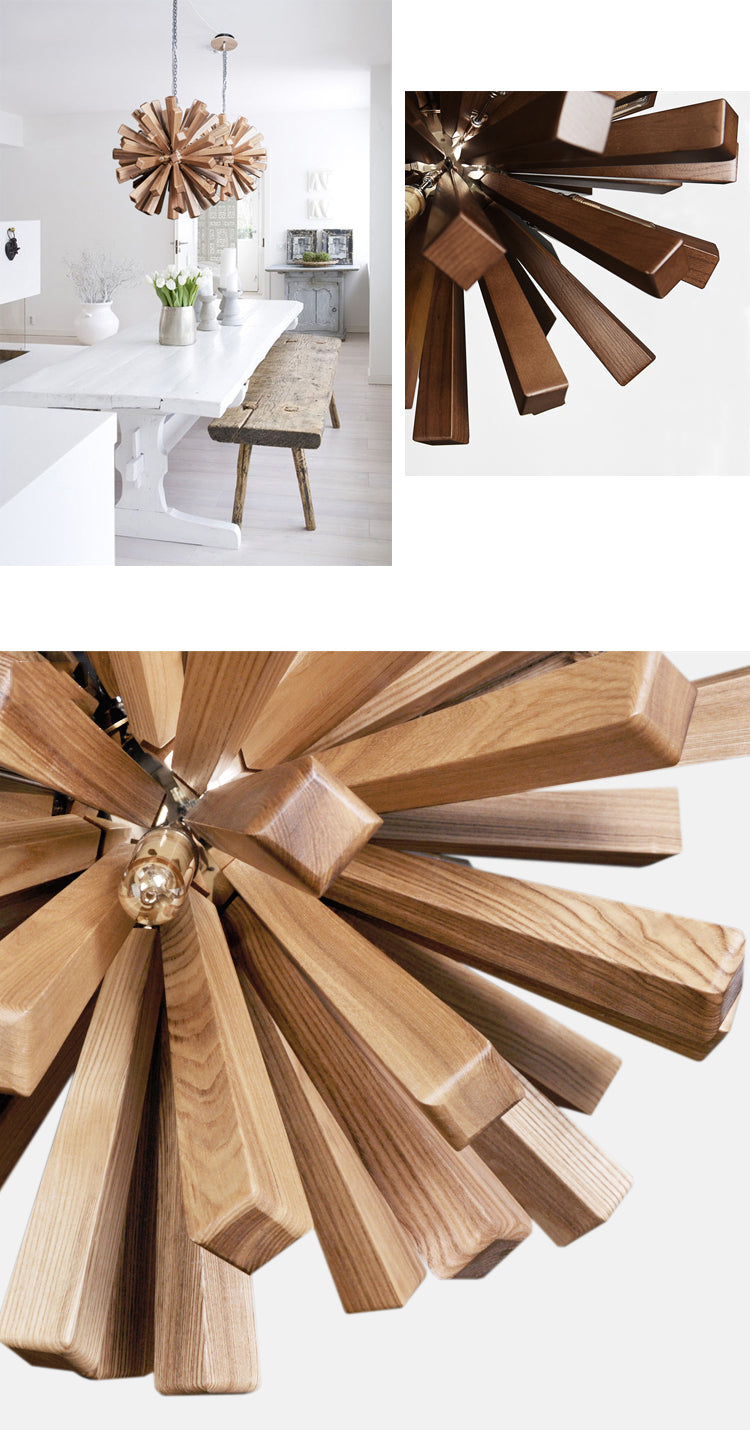 Blossoming Wooden Chandelier | Vintage Industrial LED | Aurorae