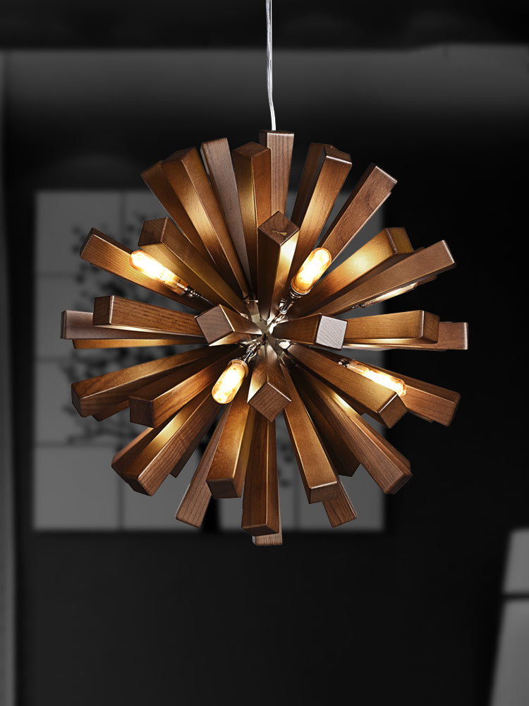 Blossoming Wooden Chandelier | Vintage Industrial LED | Aurorae