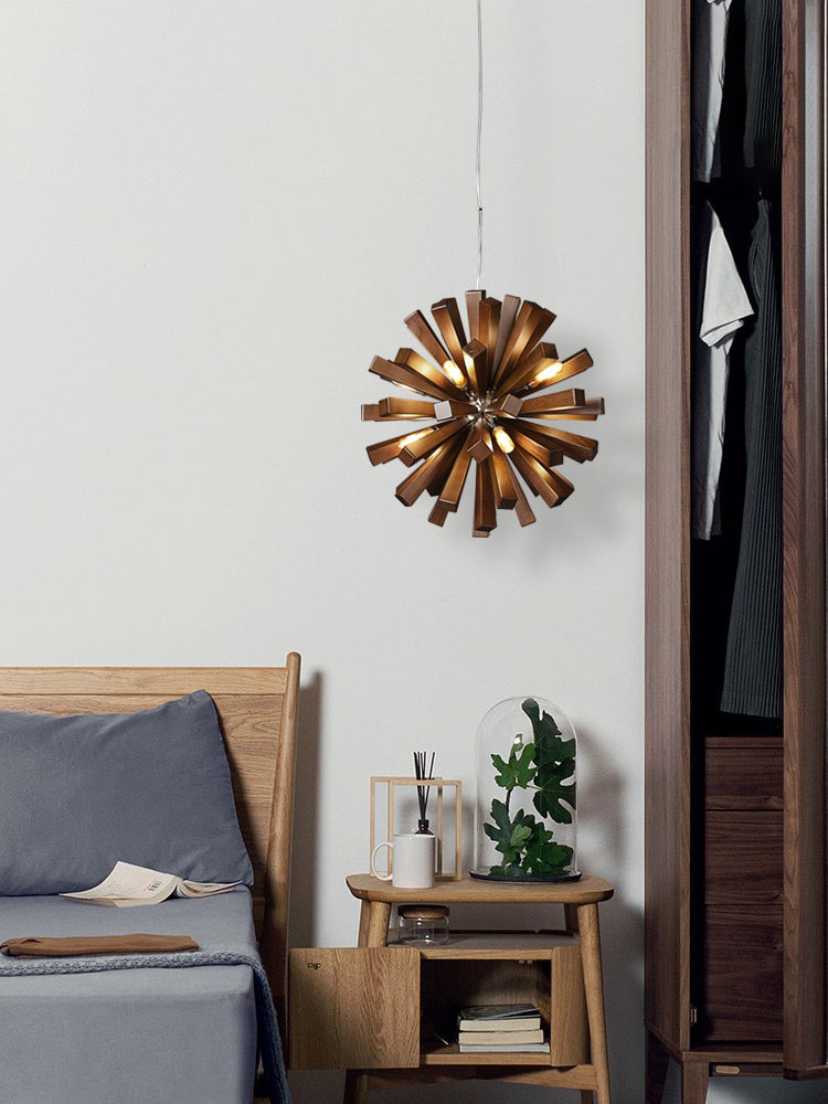 Blossoming Wooden Chandelier | Vintage Industrial LED | Aurorae