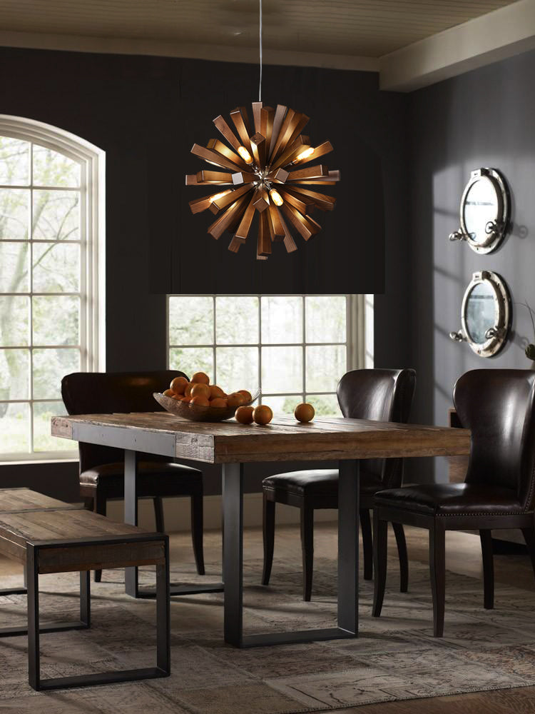 Blossoming Wooden Chandelier | Vintage Industrial LED | Aurorae