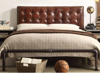 Thumbnail for Brancaster Queen Bed in Vintage Brown Top Grain Leather