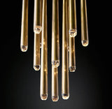 Brushed Brass Round Chandelier | Crystal Glass | Aurorae
